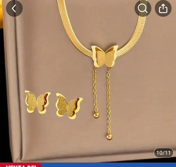 Juego de Gargantilla con mariposa's foto | D'Rodríguez Shop |  BizneCubano